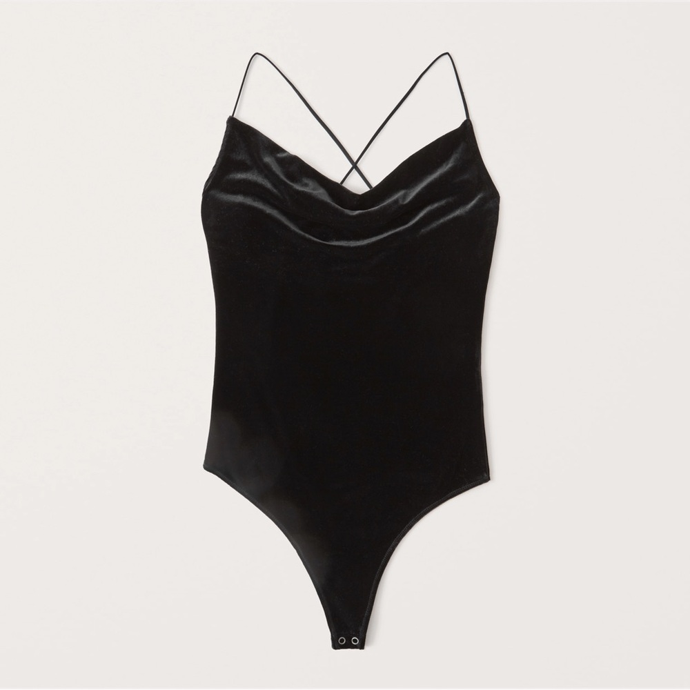 Abercrombie & Fitch Velvet Cowl Neck Bodysuit